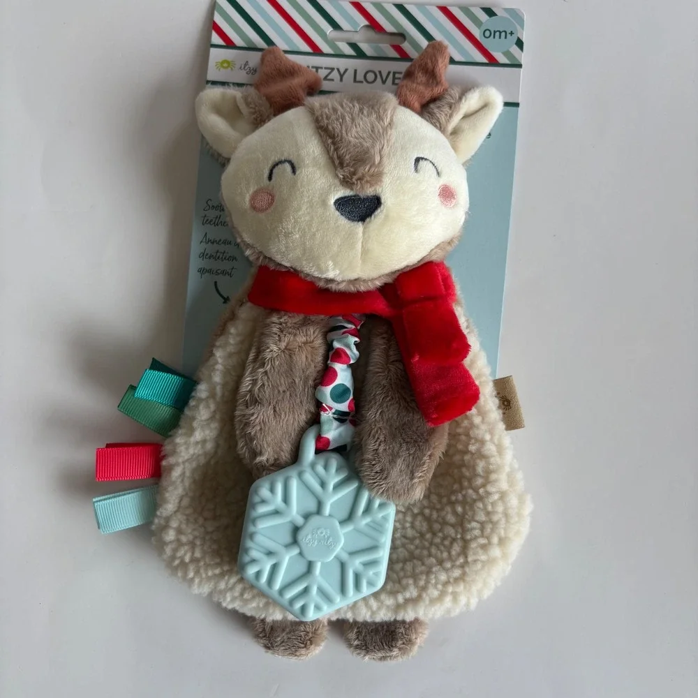 Itzy Ritzy Holiday Itzy Lovey Plush + Teether Toy Reindeer Stocking Stuffer‎ NEW